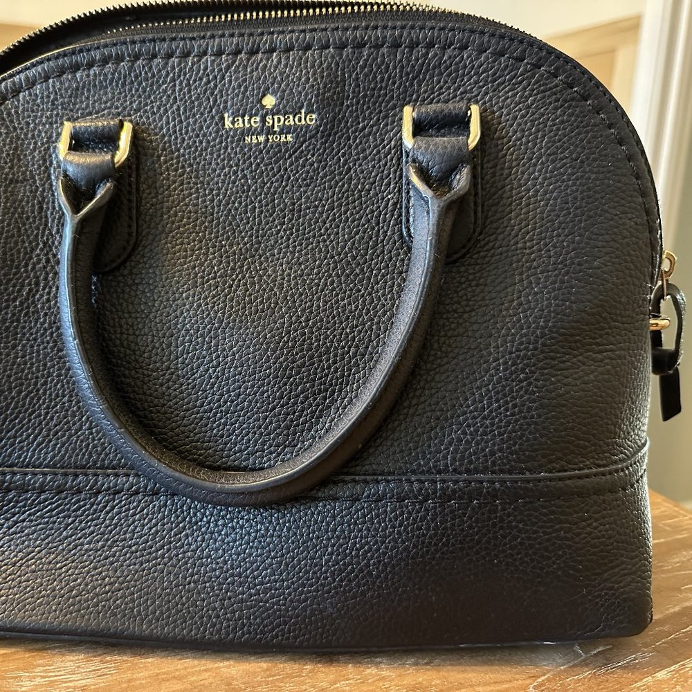 Kate Spade black pebbled leather satchel